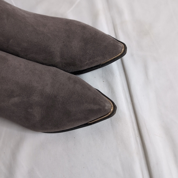 Core Life Taupe Faux Suede Western Boot with Gold detail, Size 7 - Picture 5 of 9